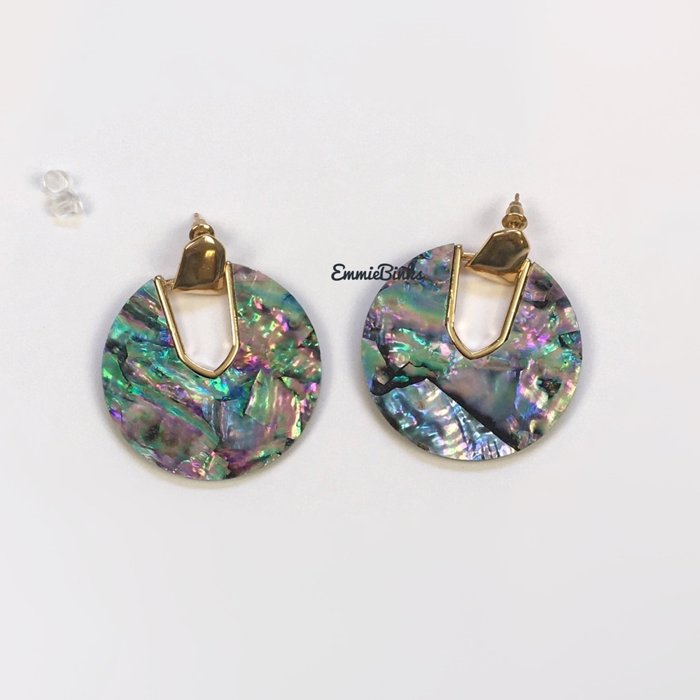 ✨3for$38 New Resin Abalone Shell Geometric Statement Earrings - Picture 8 of 16